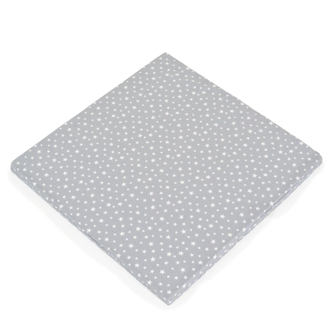 Moni Laufgittermatratze Comfort 88 x 88 x 5 cm, Babybettmatratze, Bezug waschbar, Farbe:grau Sterne,