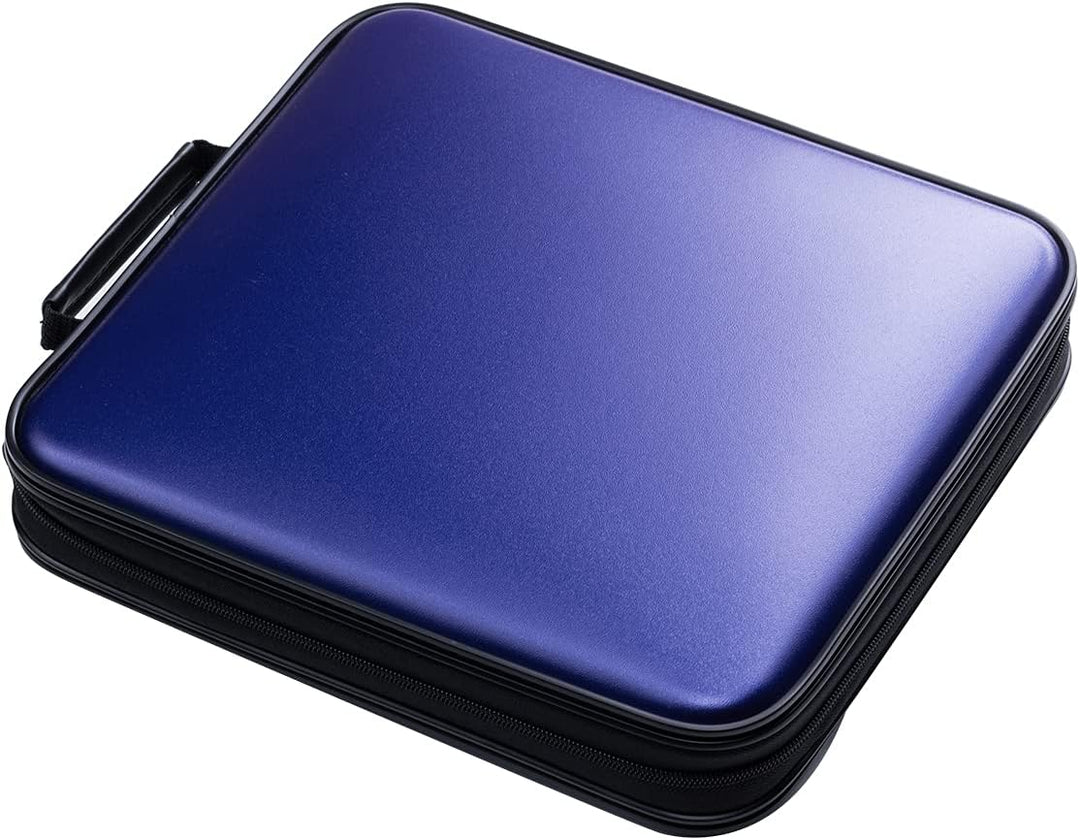 SANWA CD Tasche 160 Kapazität, Tragbare CD/DVD/Blu-ray Aufbewahrung mit Reissverschluss und Griff, H