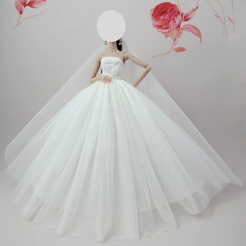Puppenkleidung, 3 Sets Nacht Schlepprock Prinzessin Abend Hochzeit Party Kleid Kleidung Gewand Outfi