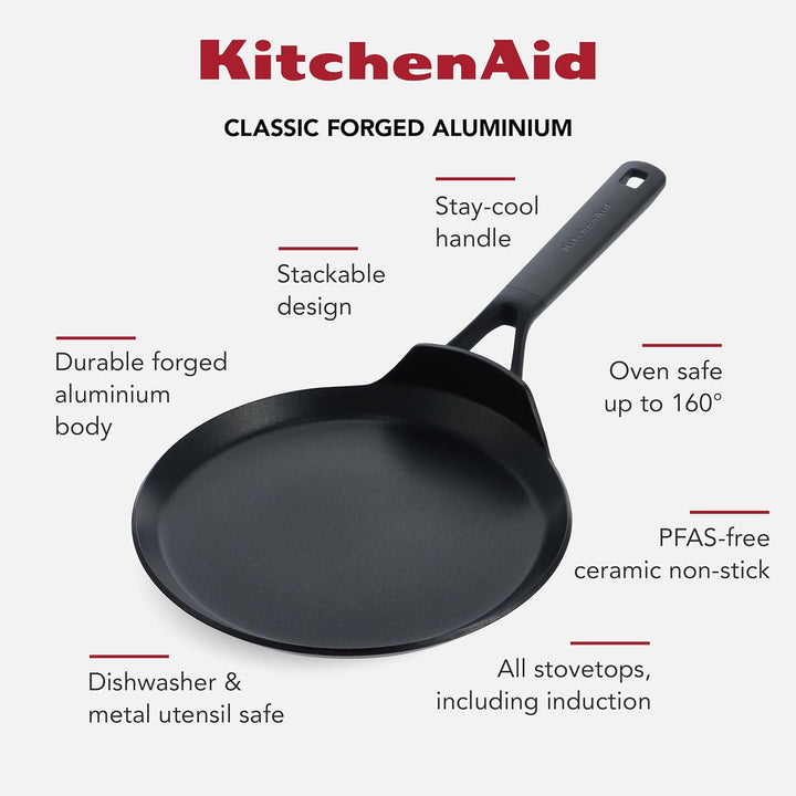 KitchenAid Classic Forged Pfannkuchenpfanne (24cm), hart anodisiert, PFAS-freie gesunde keramische A