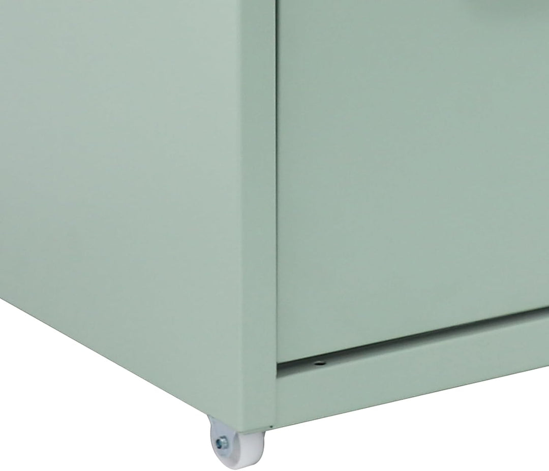 OUKANING Mobiler Aktenschrank mit 5 Schubladen & Rollen - Rollcontainer aus Metall, 50kg Traglast Sc