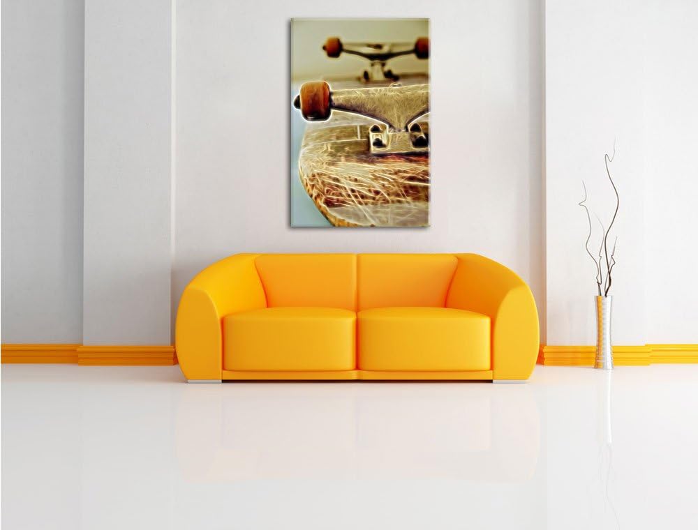 Pixxprint Skateboard als Leinwandbild/Grösse: 100x70 cm/Wandbild/Kunstdruck/fertig bespannt, 100x70