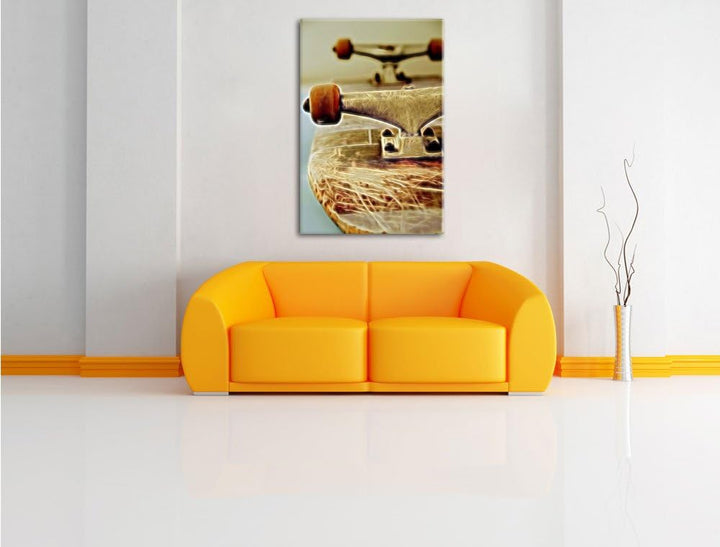 Pixxprint Skateboard als Leinwandbild/Grösse: 100x70 cm/Wandbild/Kunstdruck/fertig bespannt, 100x70
