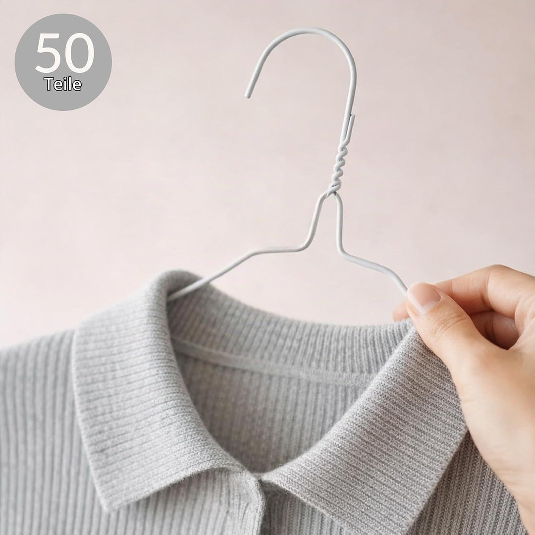 Hangerworld 50 Draht Kleiderbügel 41cm Weiss Mit Einkehrbungen Drahtkleiderbügel Metallkleiderbügel