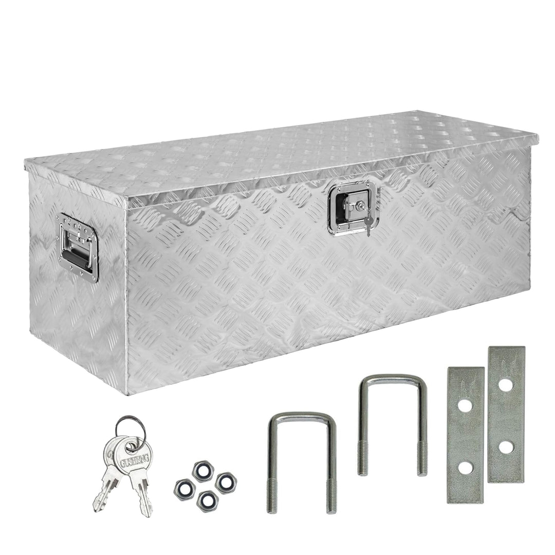 Trucky Truckbox aus Aluminium, Modell D160, 109 x 40 x 38 cm, Abschliessbar, Robustes Riffelblech, i