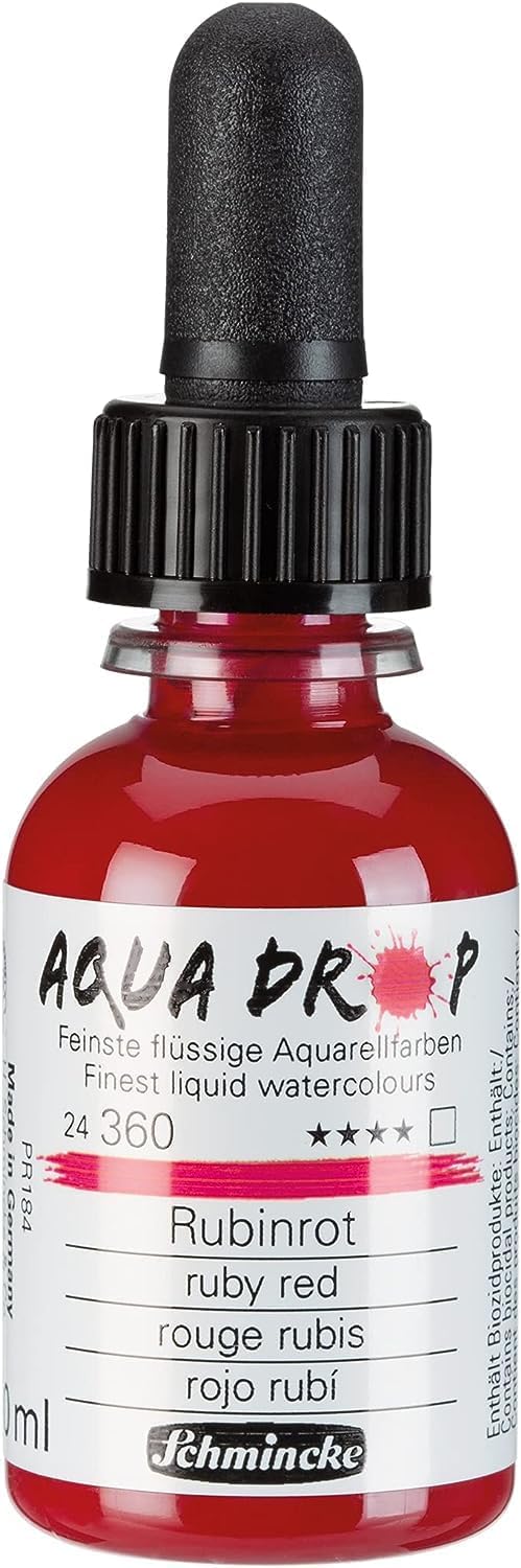 Schmincke - AQUA DROP, flüssige, hochlichtechte Aquarellfarbe, 8 x 30 ml Farben, 78 703 097, Set für