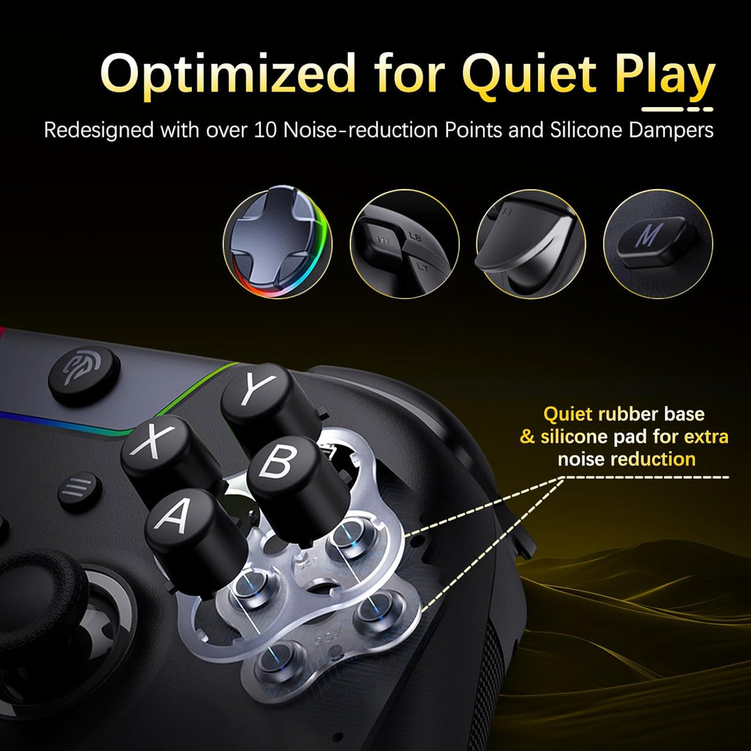 AKNES EasySMX X05Pro PC-Controller für PC/Switch/Android/iOS, Leise Spieltasten, Hall-Effekt-Joystic
