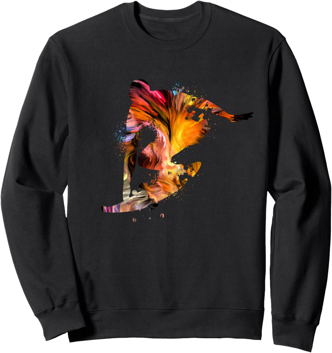 Vintage Surfer Silhouette | Wellenreiten Welle Motiv Surfen Sweatshirt