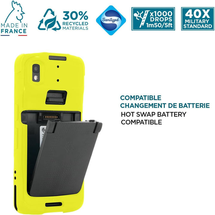Mobilis Schutzhülle für Zebra TC22 TC27 mit Handschlaufe | Antimikrobieller Schutz - Etui in Militär