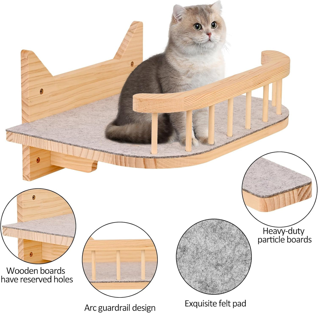 Wand montierte Katze Hängematte Katze Wandregale mit 3 Schritten, Katze Regale und Sitzstangen für W