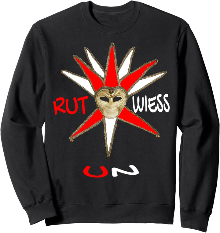 Rut Un Wiess Karneval Köln Fasching Fasnacht Rot Weiss Weiss Sweatshirt