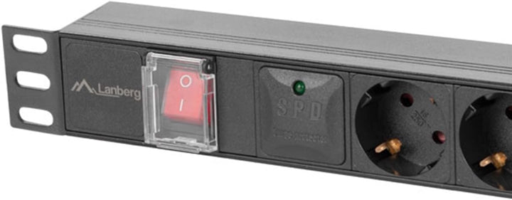 Lanberg PDU 19" 1U 16A 2M 6X SCHUKO OUTLETS Black