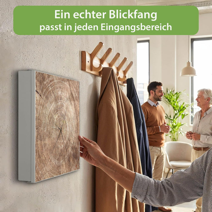 banjado Grosser Schlüsselkasten Glas - Schlüsselbox 30x30cm mit 50 Haken - Schlüsselkasten modern fü