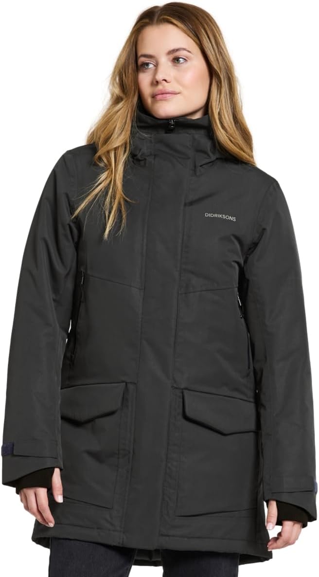 Didriksons Frida Damen Parka 7 32 Schwarz, 32 Schwarz