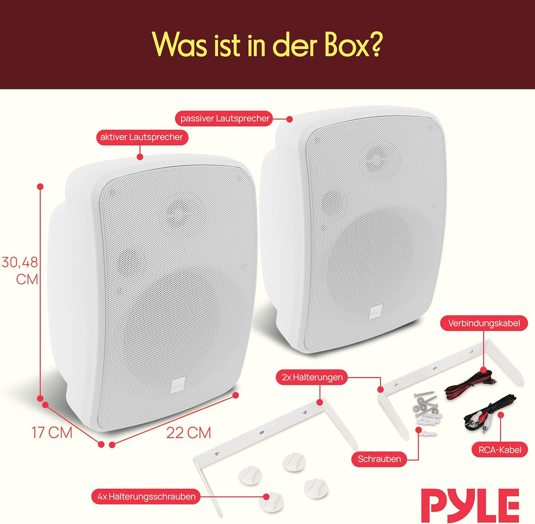 Pyle Lautsprecher Musikbox Bluetooth Box 800 Watt, Speaker Bluetooth Outdoor & Indoor mit Verstärker