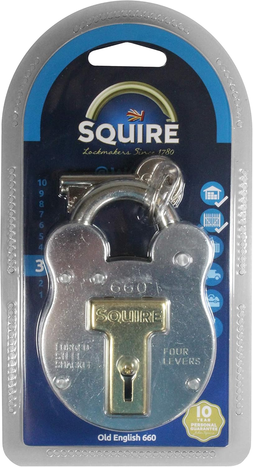 Henry Squire 660 Old English Padlock with Steel Case 64mm L Multi, L Multi