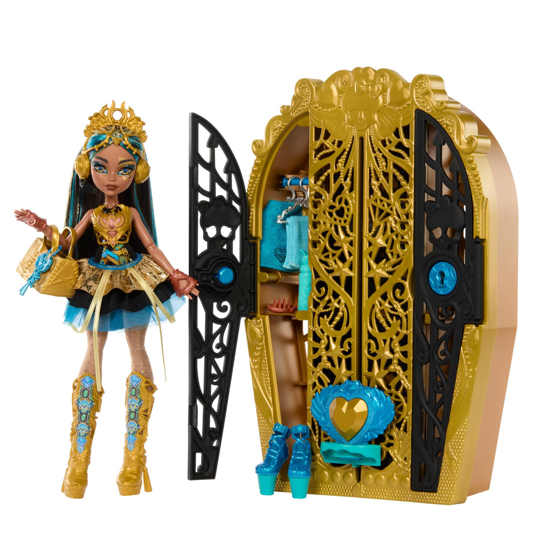 Monster High Skulltimate Secrets Puppen- und Accessoire-Set, Monster Mysteries Cleo De Nile mit Klei