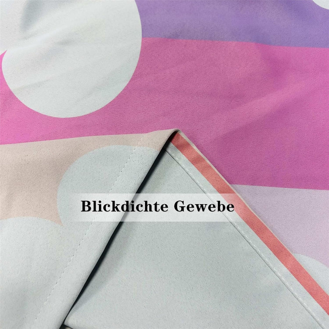 YUANZU Schmetterling Vorhänge Mädchen Regenbogen Streifen Ösen Gardinen mit Blickdichte Vorhang Kält