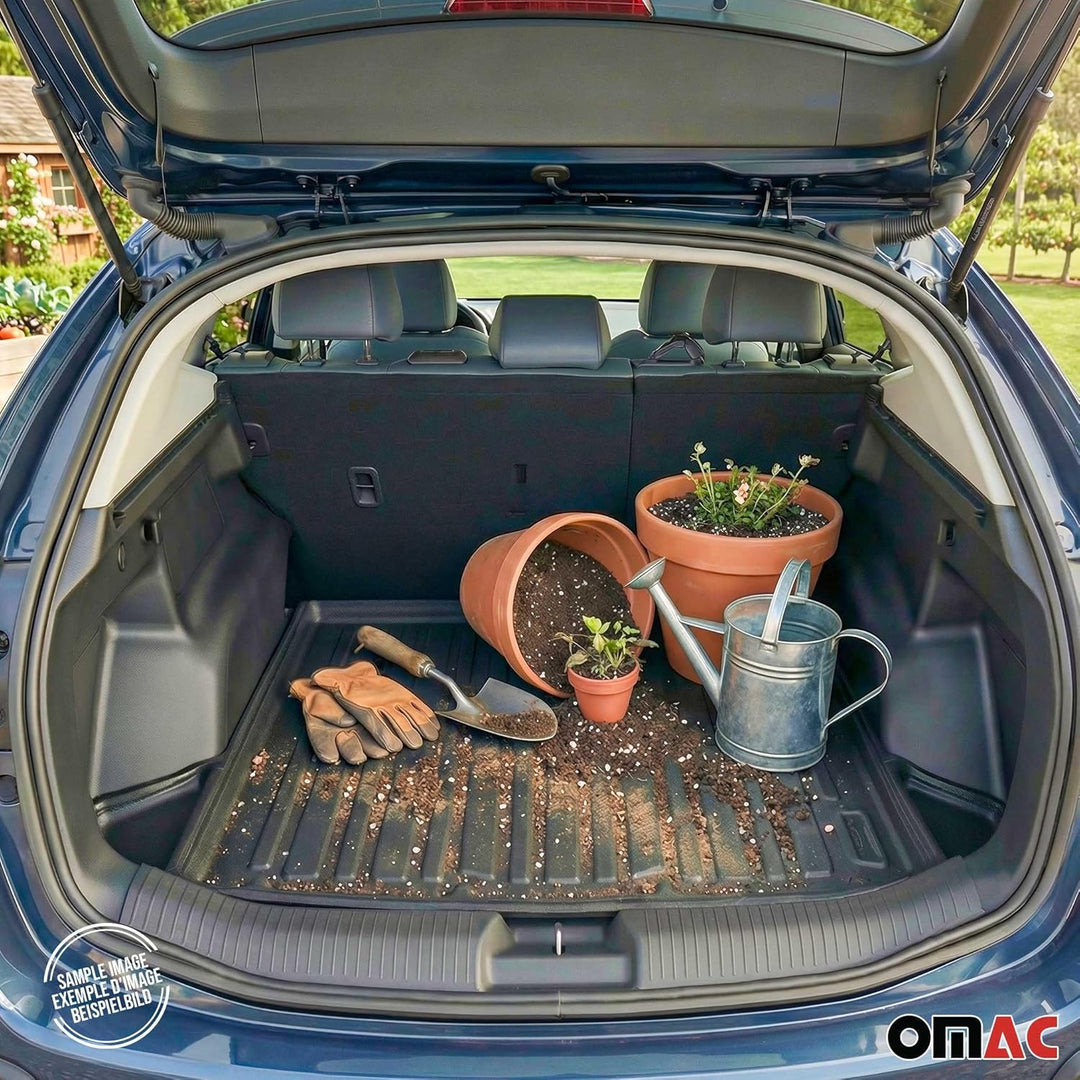 OMAC Kofferraumwanne Laderaumwanne kompatibel mit FIAT 500L 2013-2018 Gummi TPE Schwarz Kofferraumwa