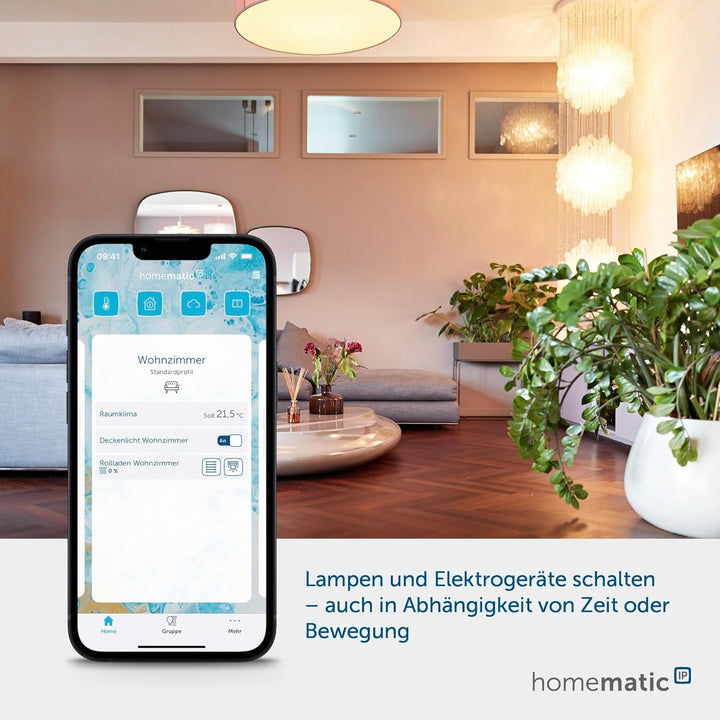 Homematic IP Smart Home Schaltaktor mit Tastereingang (16 A) – Unterputz, steuert Geräte und Leuchte