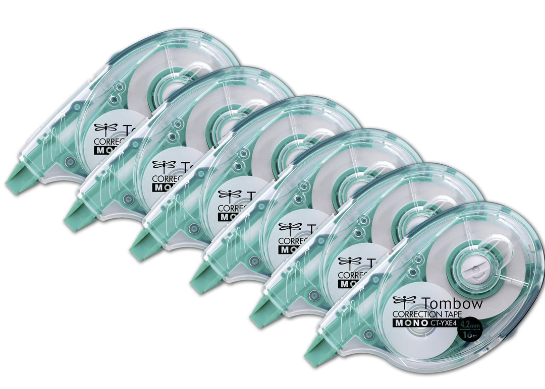 Tombow CT-YXE4-6P Nachfüllbarer Korrekturroller CT-YXE4, extra-langes Band, 4.2 mm x 16 m, Officepac