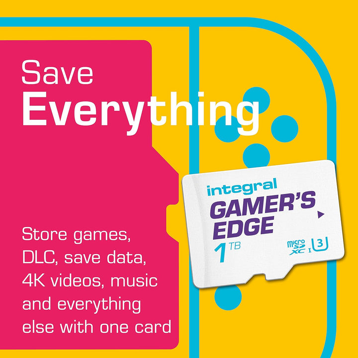 Integral 1TB Gamer's Edge Micro SD Card für die Nintendo Switch - Schnelles Laden & Speichern von Sp