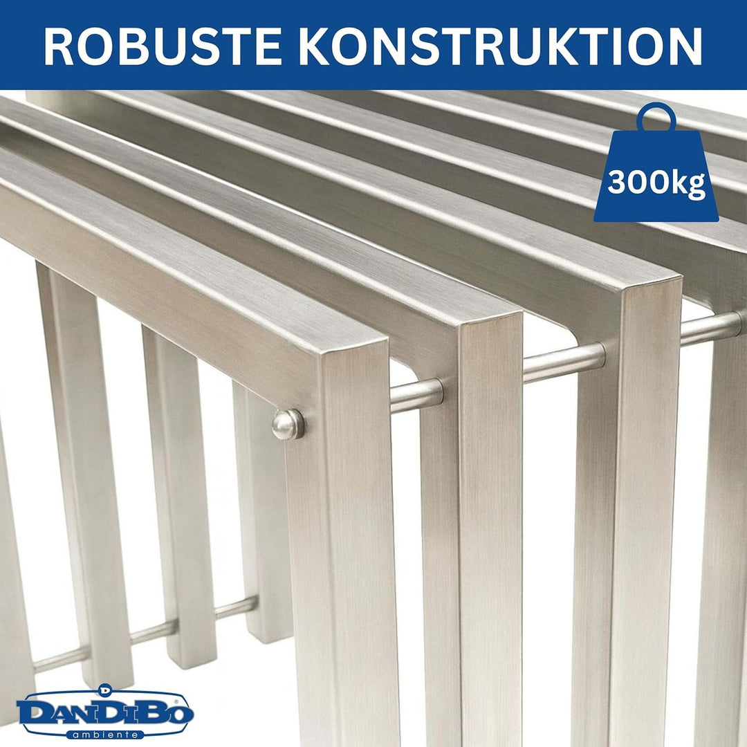 DanDiBo Sitzhocker Edelstahl Modern Wetterfest Metall Massiv 96643 Sitzbank 60 cm Outdoor Garten Hoc