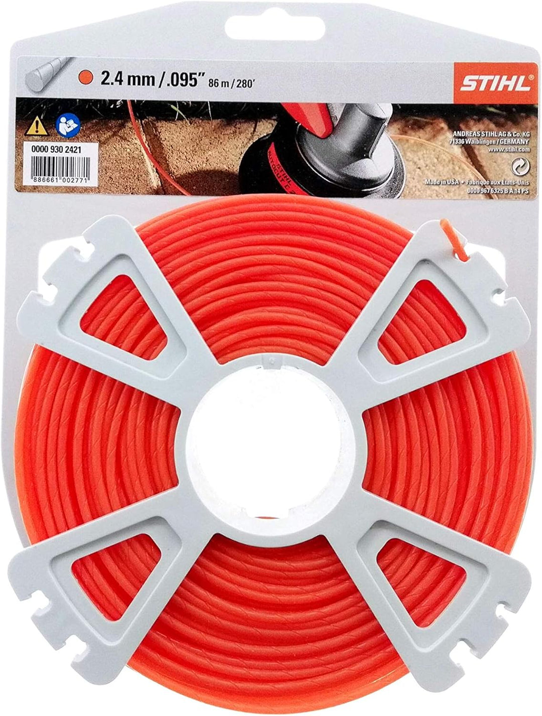 Stihl 9302421 Mähfäden rund und leise Rolle 2,4 mm 86 m 2.4mm / 86m, 2.4mm / 86m