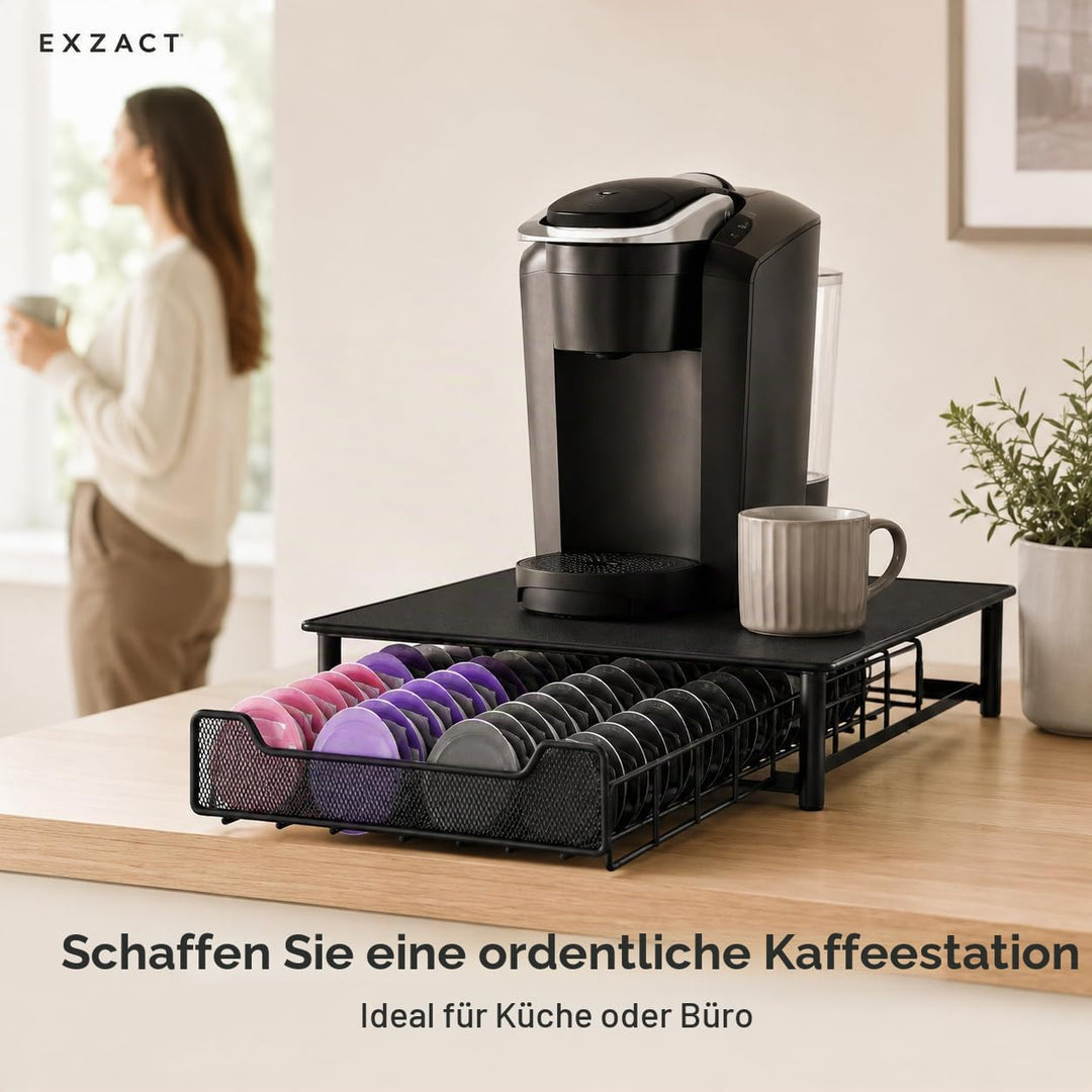 EXZACT Kaffeekapselschublade, kompatibel mit Tassimo-Pads, die Schublade wird nicht von Tassimo verk