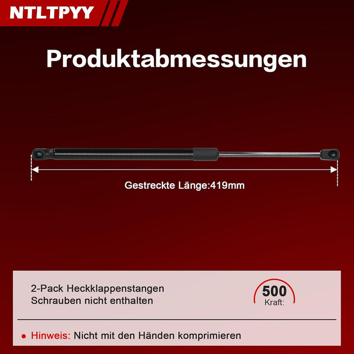 2pcs Gasdruckfeder kompatibel mit Renault Megane II 2002-2008, Exakte 500N Heckklappendämpfer für sa