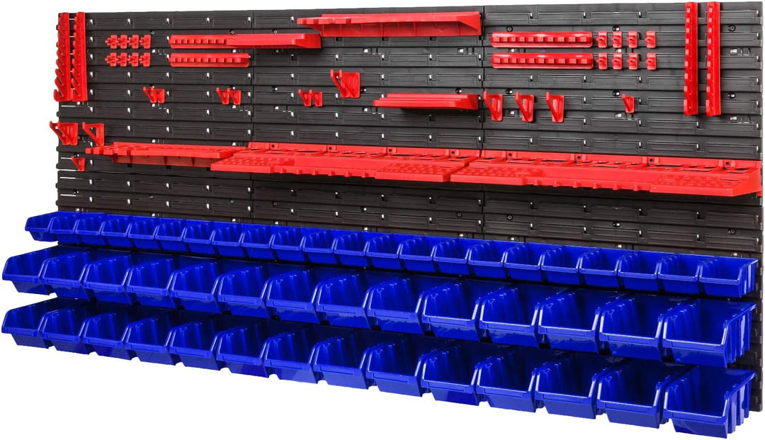 PAFEN Werkstattregal Wandregal | 1728 x 780 mm | Lagersystem mit Werkzeughalterungen und Stapelboxen