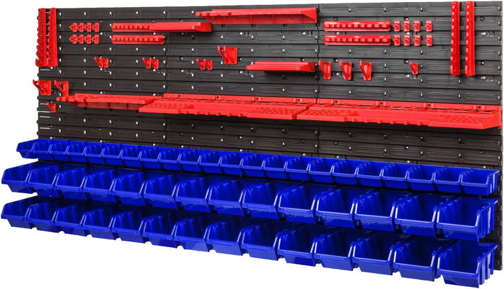 PAFEN Werkstattregal Wandregal | 1728 x 780 mm | Lagersystem mit Werkzeughalterungen und Stapelboxen