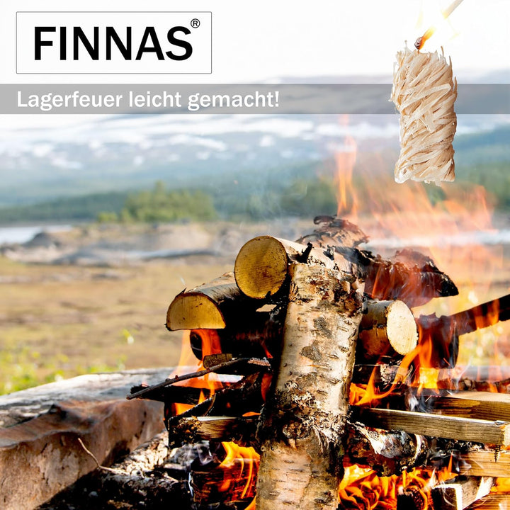 FINNAS 2,5 kg Holzwolle Premium Anzündwolle Anzünder Kaminanzünder 200 Stück Grillanzünder Öko Ofena