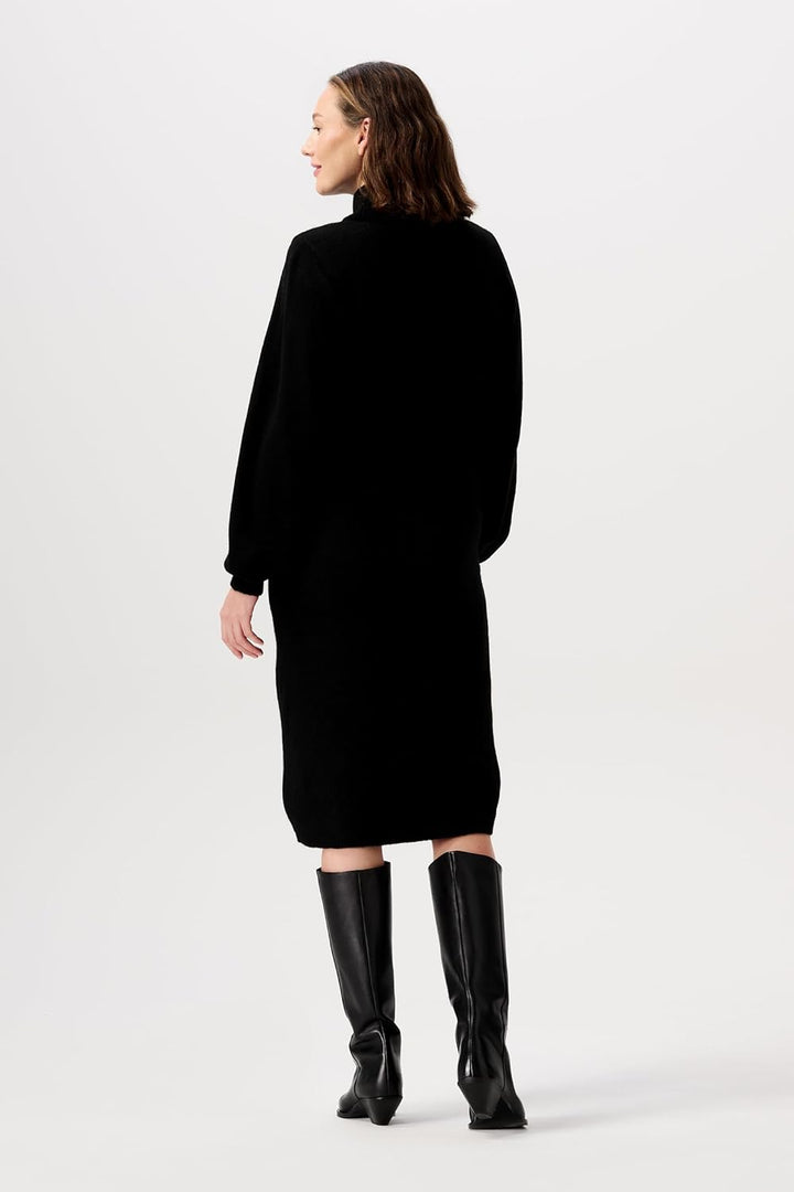 Noppies Damen Mico Knit Dress Ls Kleid S Black - P090, S Black - P090