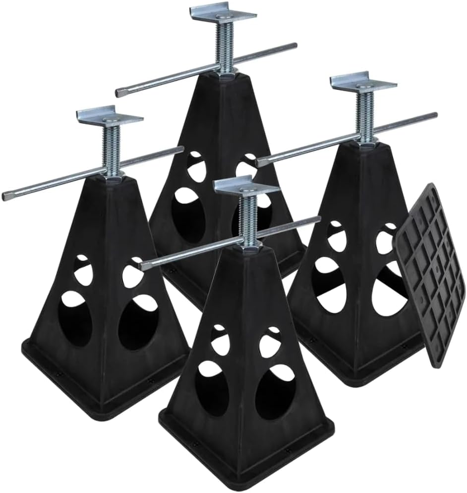 ProPlus 360808 4 x Stützböcke, höhenverstellbar mit Auflageplatte aus Kunststoff max. 750kg Traglast