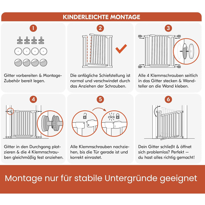 Hauck Türschutzgitter / Treppenschutzgitter für Kinder Open N Stop KD Safety Gate inkl. 21 cm Verlän