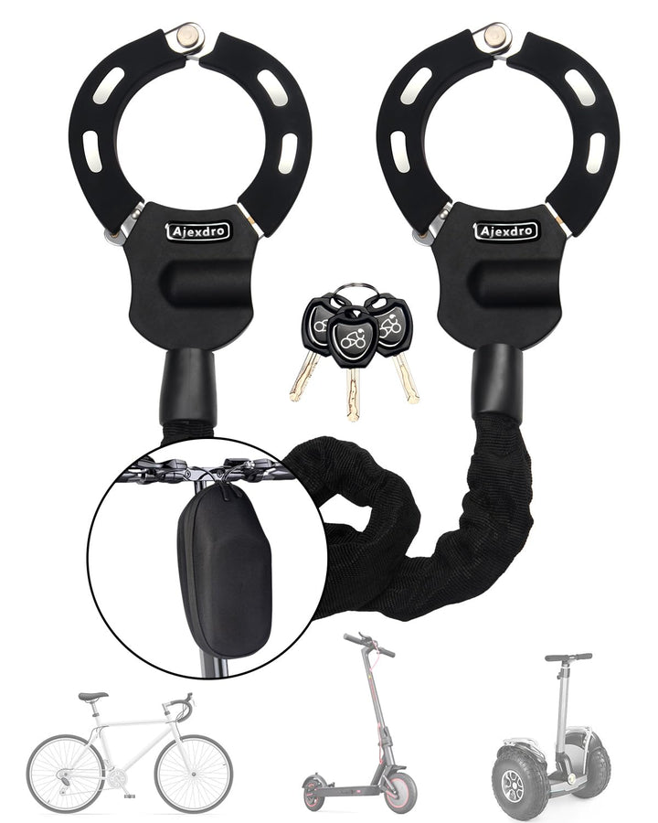 E Scooter Schloss, Handschellenschloss mit Schlüssel, Schloss für E Scooter mit Gummi-Lock-Hülse, Fa