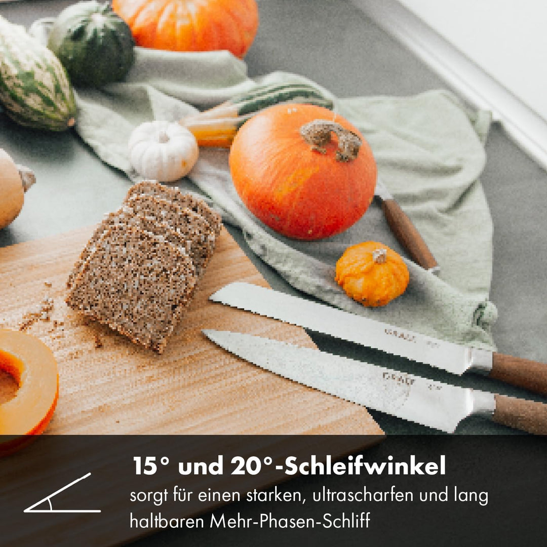 GRAEF Messerschärfer CC150DE | Diamant-Messerschärfer | Elektrischer Messerschärfer | 15 - 20 Grad S