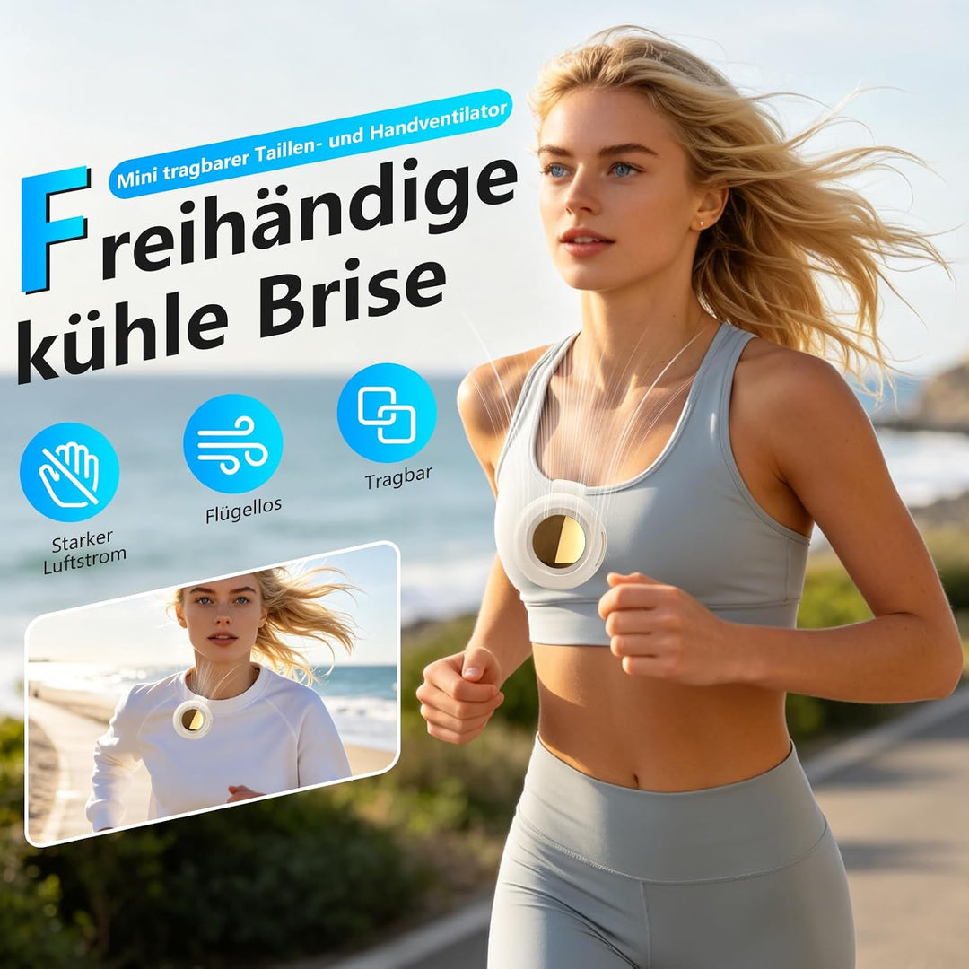 2026 Neu Tragbarer Clip Ventilator Lautlos, Keine RotorbläTter Ventilator Im Freien, Small Portable