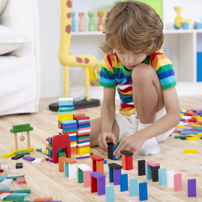 Lewo 1000 Stück Hölzern Domino Set Klassisch Rennen Spiele Gebäude