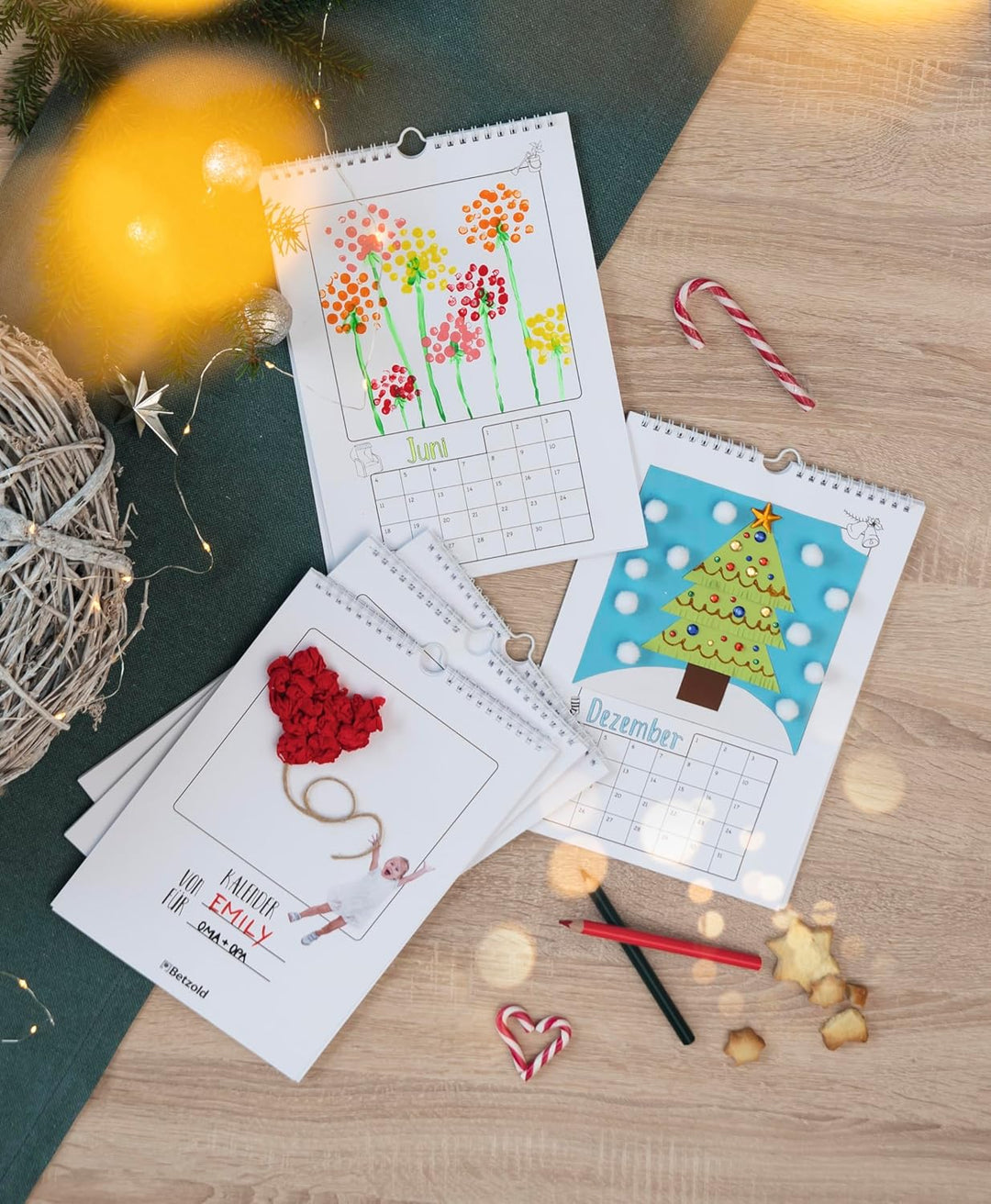 Betzold - Bastel-Kalender Kinder - Blanko-Wandkalender Kreativkalender immerwährend 10 Stück Weiss,