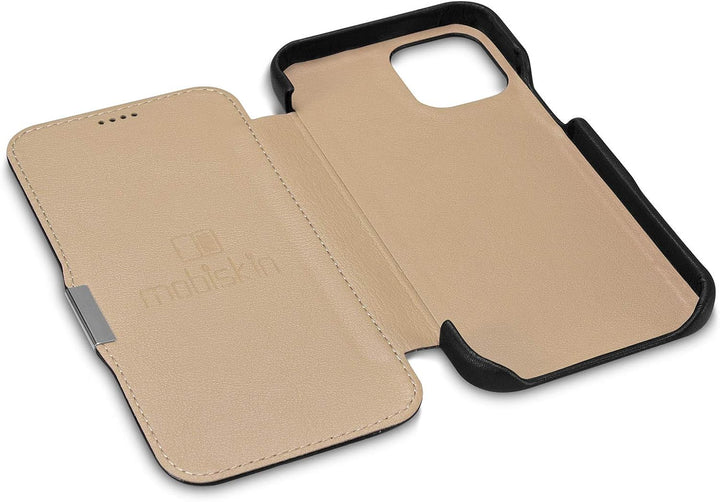 Mobiskin Hülle kompatibel mit Apple iPhone 12 Mini (5,4 Zoll), Handyhülle mit echtem Leder, Case, Sc