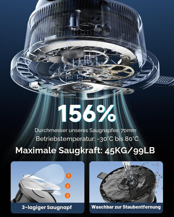 AMSKY Handyhalterung Auto Magnet für Magsafe Autohalterung, Vakuum Saugnapf Magnetische Handy Halter