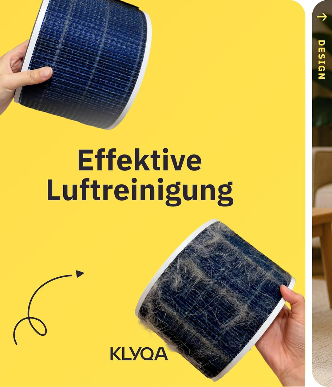 Luftreiniger Allergiker 360° HEPA-Filter Pet entfernt 99,99% der Tierhaare, Staub & Pollen I 300 CAD