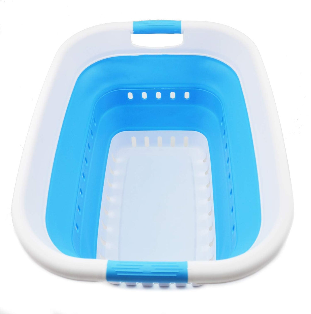 SAMMART 36L Collapsible Plastic Laundry Basket - Foldable Pop Up Storage Container/Organizer - Porta