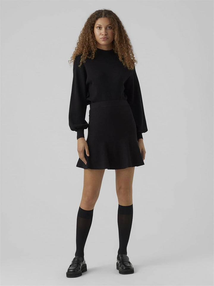 VERO MODA Damen Vmnancy Nw Short Skirt Ga Noos Rock, Schwarz
