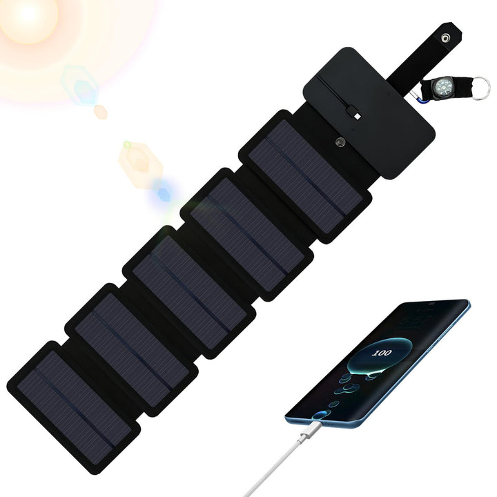 Solar-Ladegerät, wasserdichtes Solarpanel zum Aufladen, faltbares USB-Handy-Ladegerät, für Zuhause,