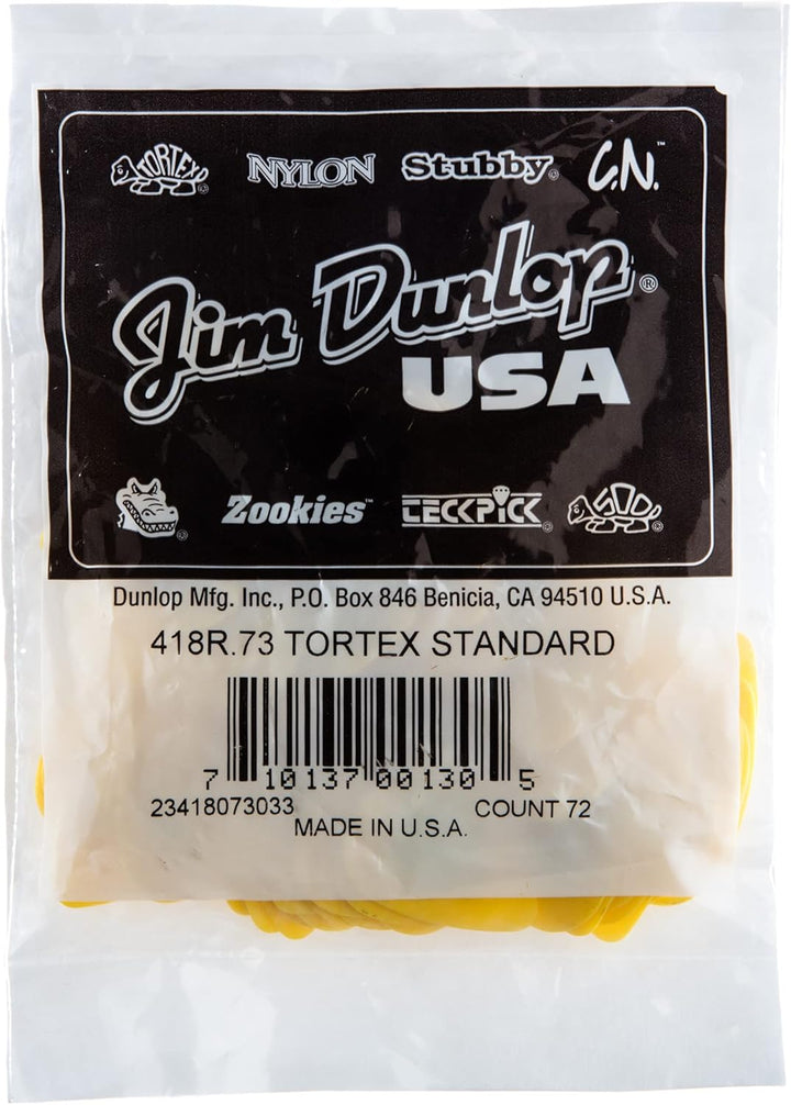 Médiators Jim Dunlop 0,73mm Tortex 0,73mm sachet de 72 Sachet de 72 0,73mm, Sachet de 72 0,73mm