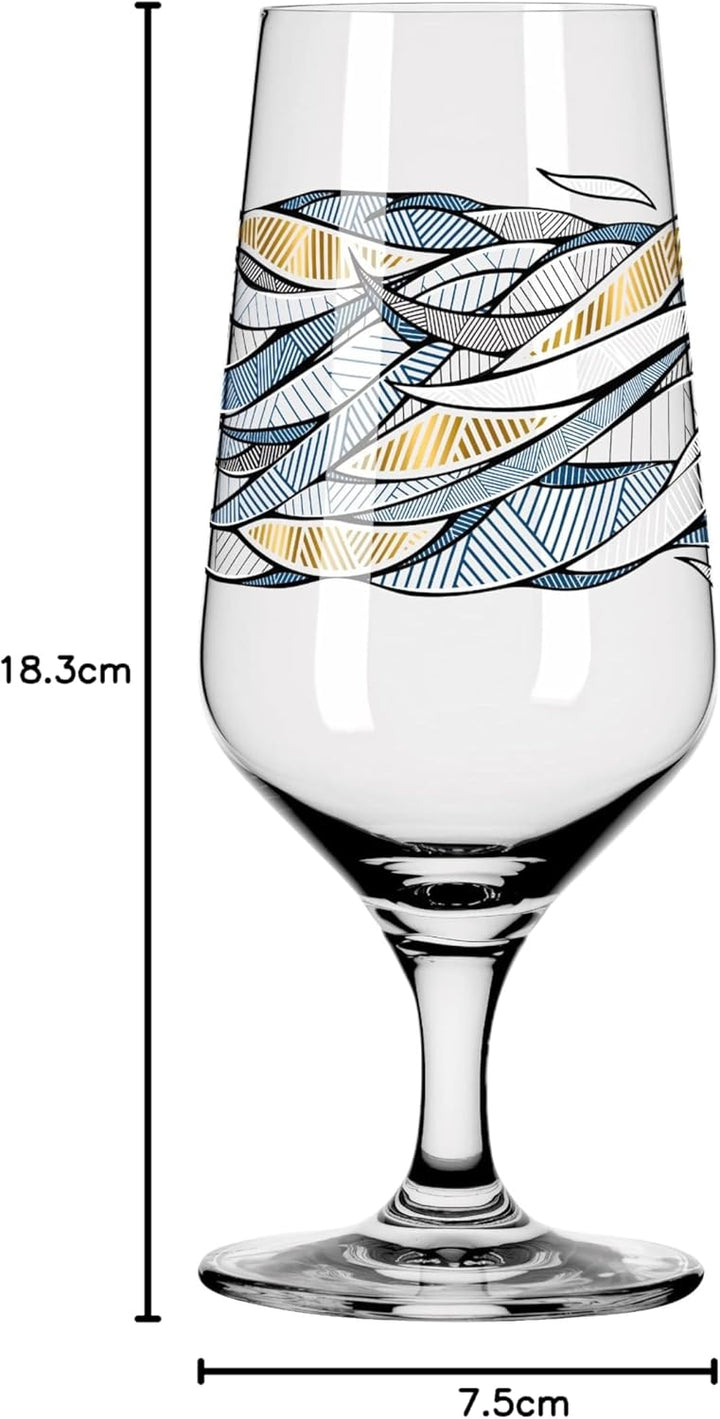 RITZENHOFF 3471002 Bierglas 300 ml – 2er Set – Serie Brauchzeit, Motiv Nr. 2 – Wasser, mehrfarbig –