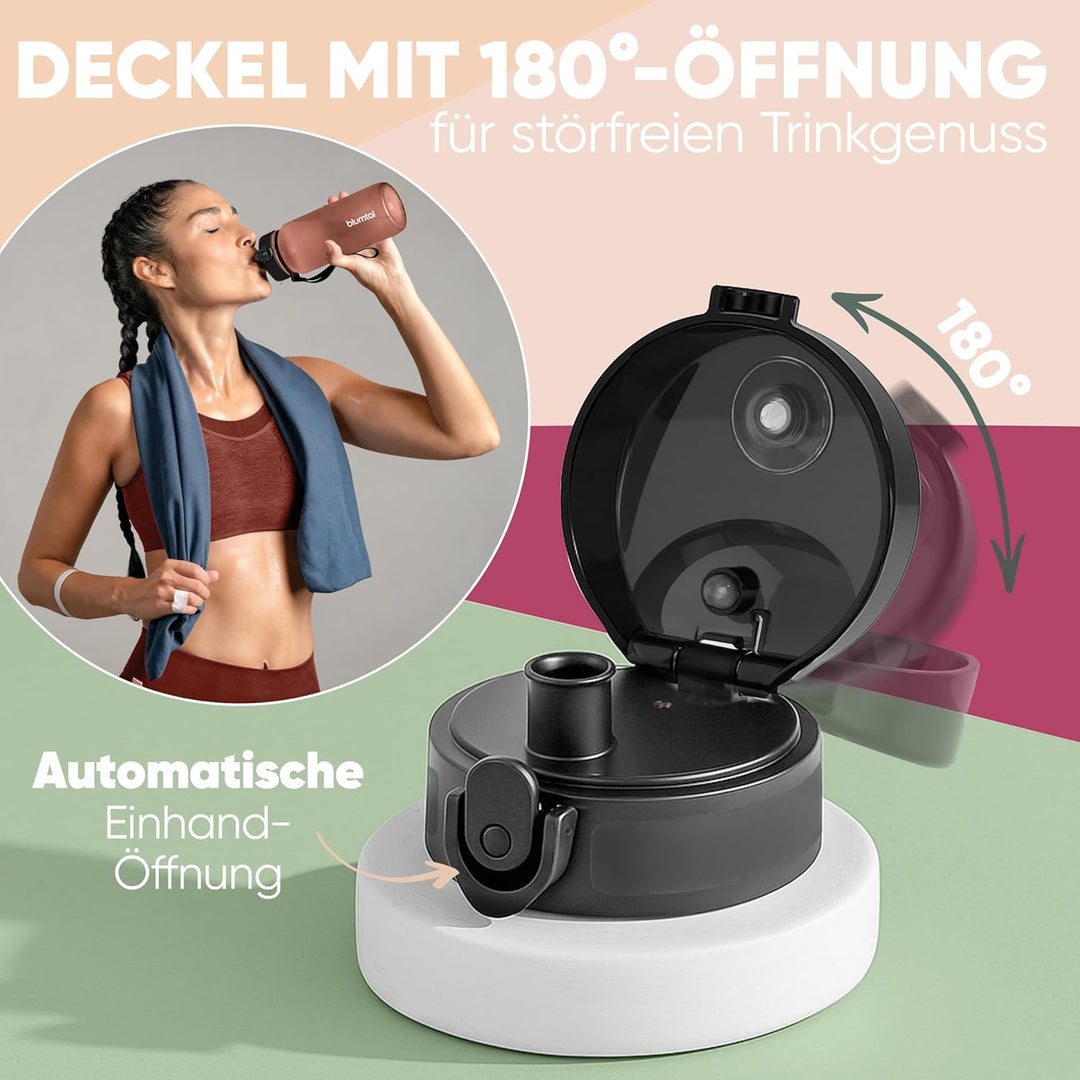 Blumtal Premium Trinkflasche 1l - bruchsichere & auslaufsichere Trinkflasche Sport & Outdoor - Sport
